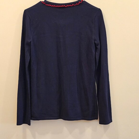 NWT‎ Women's Doncaster Cardigan Sweater Navy Blue with Red Trim XS - Picture 2 of 7